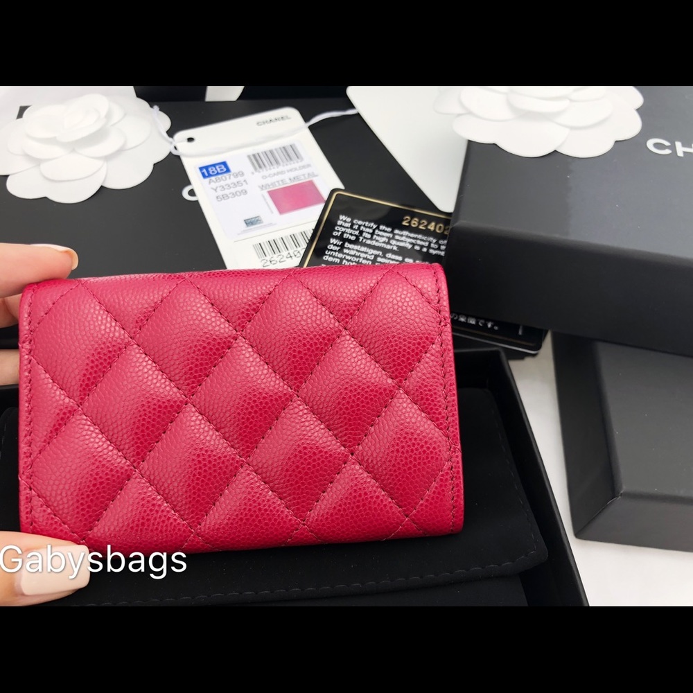 SOLD😭😭Chanel O case Flap Wallet Card Holder 18B Red - Picture 3 of 8
